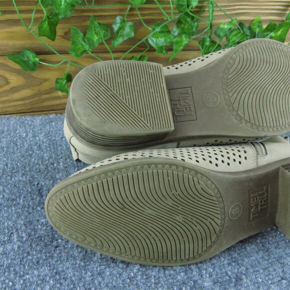 Time and Tru Women Ankle Boots Boots Brown Synthetic Zip Size 8 Medium - Picture 8 of 9